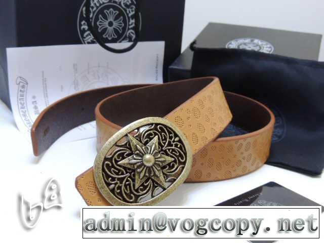 2014 大人気！chrome hearts クロムハーツベルト 本革(牛皮)イエロー 黄色