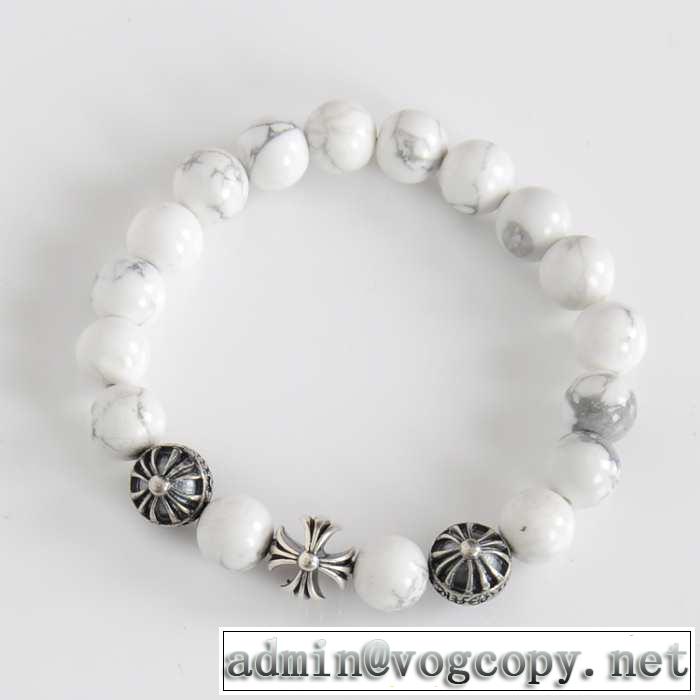 首胸ロゴ 2014春夏 chrome hearts クロムハーツシルバー925 ビーズブレスレット天然石