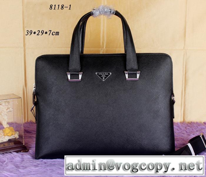 PRADA プラダ 首胸ロゴ 2014 ダブルファスナー使用 メンズ手持ち&ショルダー掛け 8118-1