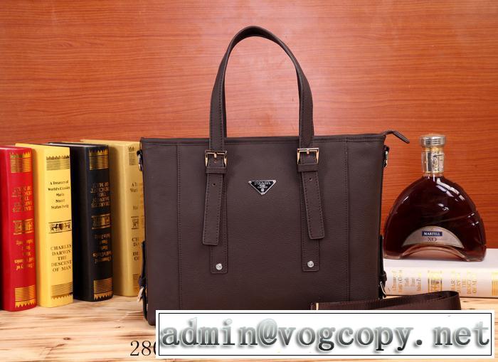 PRADA プラダ 2014 大人気☆new!! メンズ用ショルダーベルト付 ハンドバッグ 2801