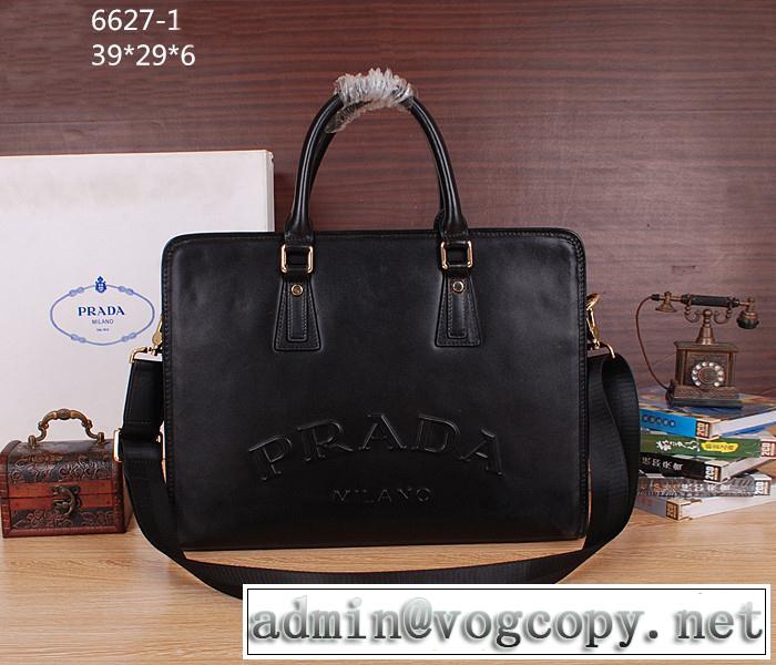PRADA プラダ 2014 sale開催 メンズ用ショルダーベルト付 ハンドバッグ 6627-1