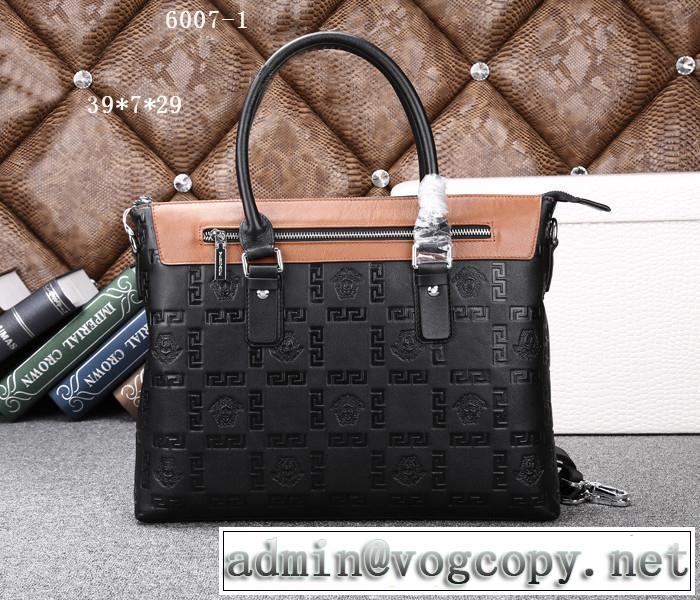 VERSACE ヴェルサーチ 2014 首胸ロゴ メンズ用ハンドバッグ ショルダーベルト付6007-1