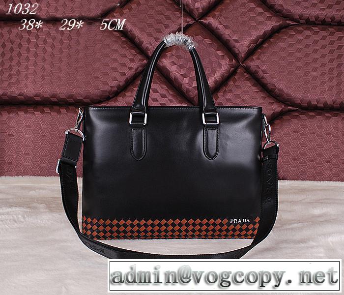 PRADA プラダ 2014 首胸ロゴ メンズ用 手持ち&ショルダー掛け 1032