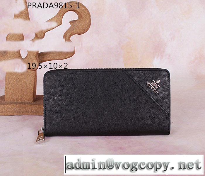 2014 首胸ロゴ prada プラダ 財布メンズ 9815-1