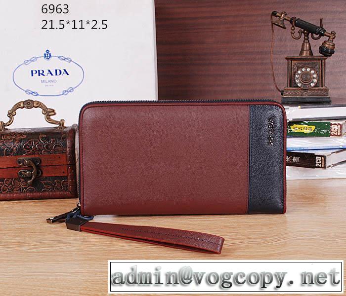 PRADA プラダ ◆モデル愛用◆ 2014 ファスナー開閉 財布メンズ 6963