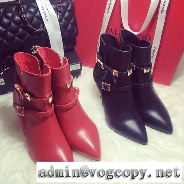 秋冬 2014 valentino ヴァレンティノ フロントvカット ブーツ レディース 2色可選