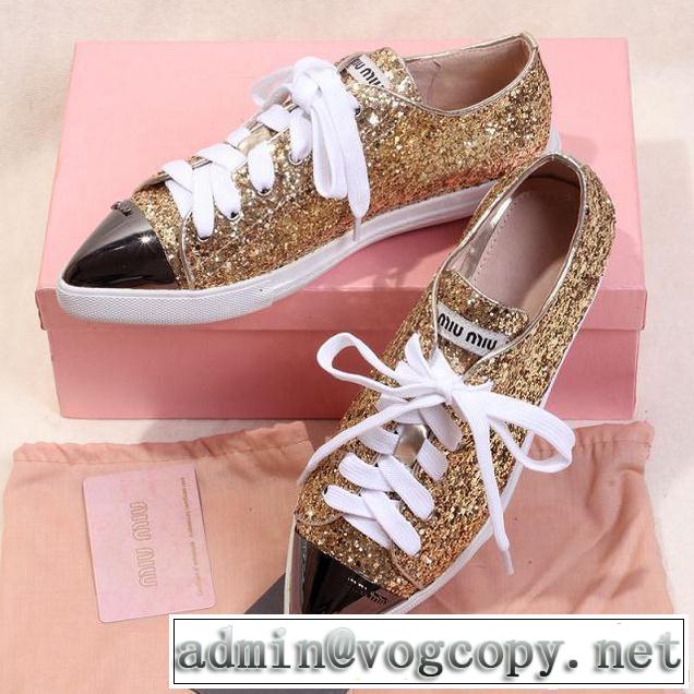 2014 miu miu ミュウミュウ 首胸ロゴ スニーカー