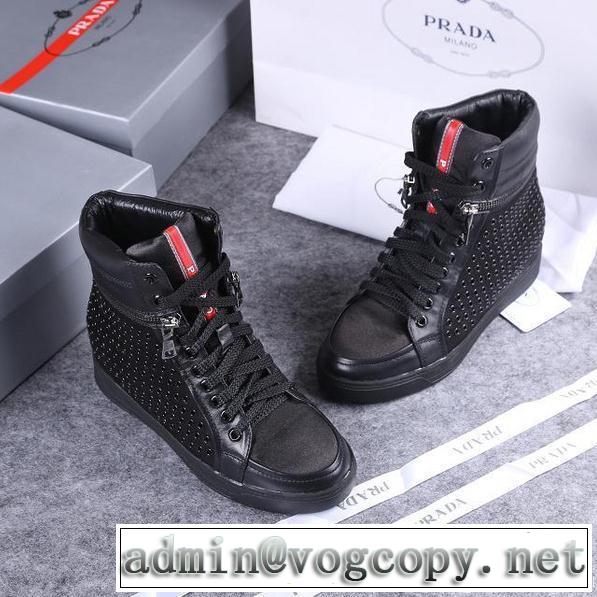 秋冬 2014 prada プラダ 人気激売れ インヒール スニーカー