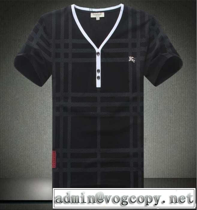 2014春夏 入手困難 burberry バーバリー vネック 半袖tシャツ black