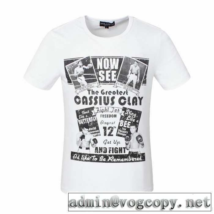 大人気☆NEW!! 2014春夏 dolce&gabbana ドルチェ＆ガッバーナ uネック 半袖tシャツ 2色可選