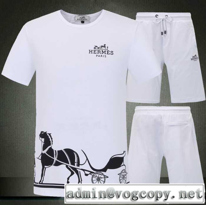 入手困難 ★ 2014春夏 エルメス 半袖 Tシャツ セットアップ上下