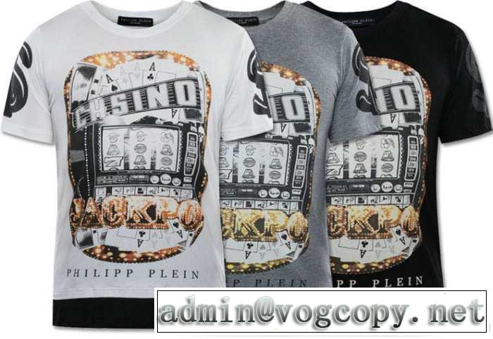 美品！2014春夏 philipp plein フィリッププレイン ラウンドネック半袖tシャツ 3色可選 5489a