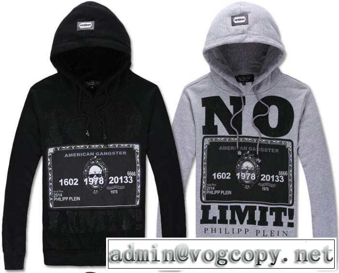 完売品！ 2014春夏 philipp plein フィリッププレイン フード付 長袖 tシャツ 2色可選 4818a