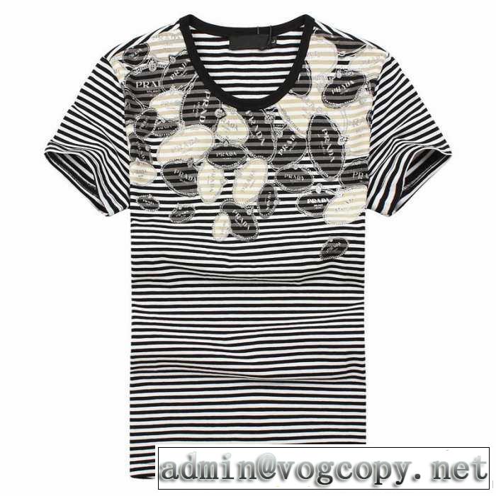 ★安心★追跡付 prada プラダ 2014春夏 半袖tシャツ uネック 2色可選 