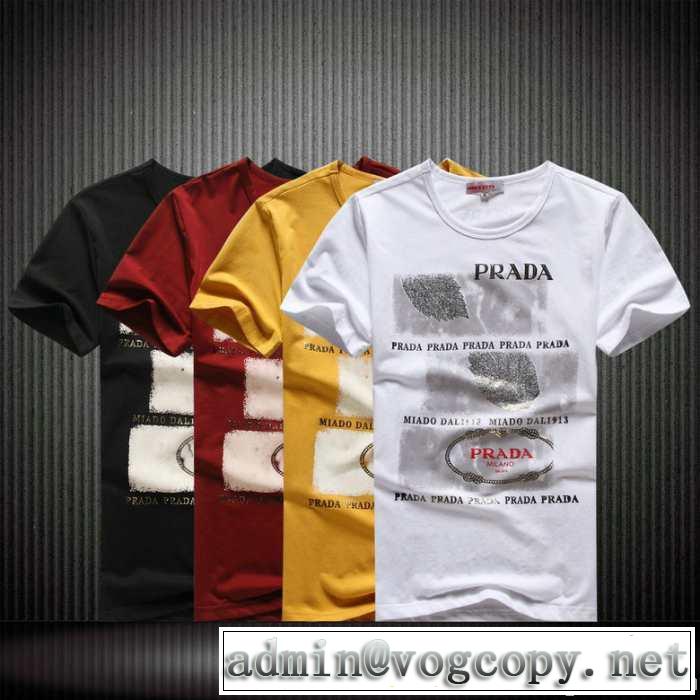 新入荷 prada プラダ 2014春夏 uネック 半袖tシャツ 4色可選