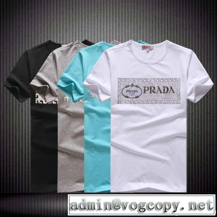 2014春夏 prada プラダ ★安心★追跡付 uネック 半袖tシャツ 4色可選