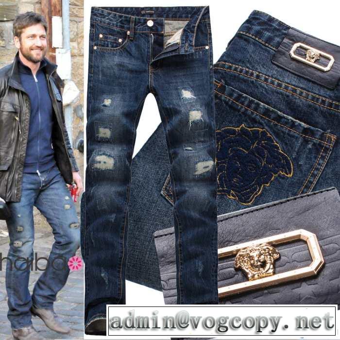 スタイリッシュ感 14秋冬物 versace ヴェルサーチ ジーンズ ローライズ