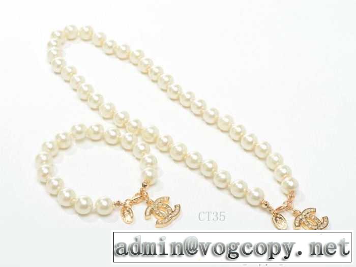 2014 秋冬 美品！セット CH CH パール ネックレス/パール ブレスレット2色可選