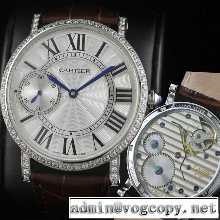  男性用腕時計 半自動卷 cartier カルティエ 日本製クオーツ 2針 44mm メンズ腕時計