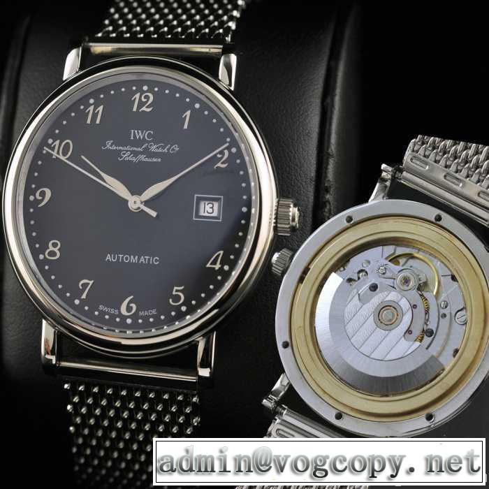 スイスムーブメント 3針  自動巻き 日付表示 夜光効果  男性用腕時計 iwc クオーツ メンズ腕時計