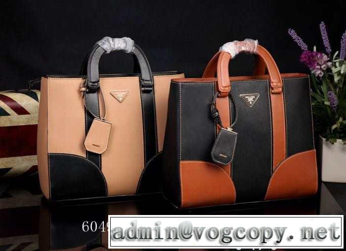 PRADA プラダ 2014 秋冬 首胸ロゴ レディースハンドバッグ 2色可選 6049