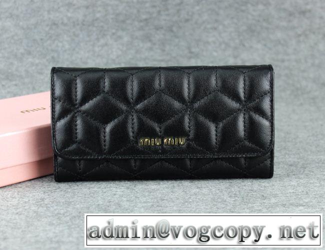 2014秋冬 miumiu ミュウミュウ 首胸ロゴ レディース長財布
