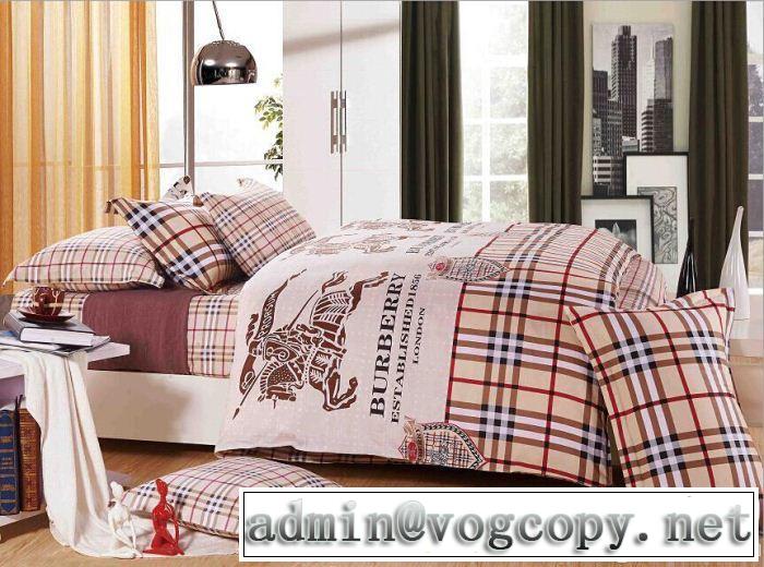 秋冬 burberry バーバリー 2014 超レア ユーロデザイン 寝具セット 布団カバー 4点セット