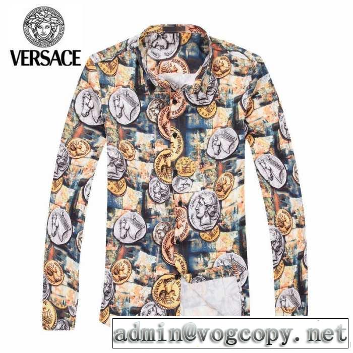 超人気美品◆ 2014秋冬versace ヴェルサーチ 長袖シャツ