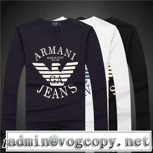 2014秋冬 一味違うケーブル編みが魅力満点 ！armani アルマーニ 長袖tシャツ 3色可選
