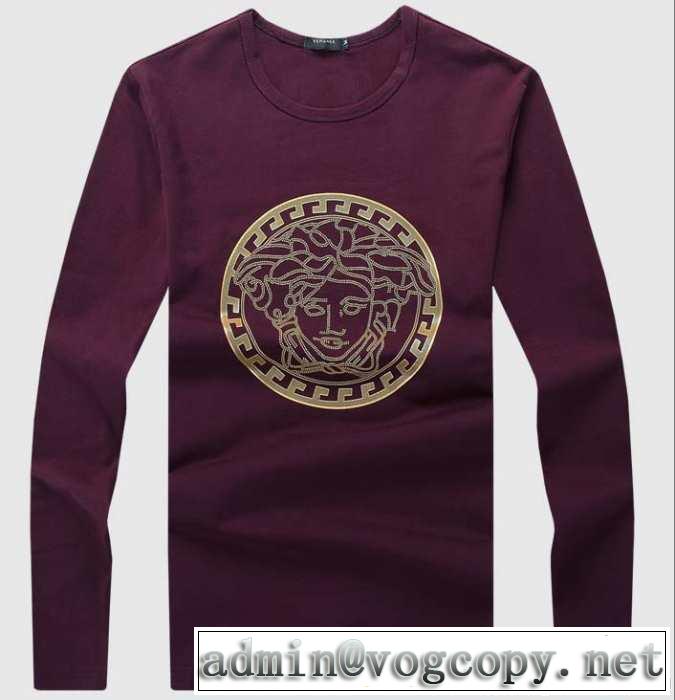お買得 2014秋冬 versace ヴェルサーチ 長袖tシャツ 4色可選