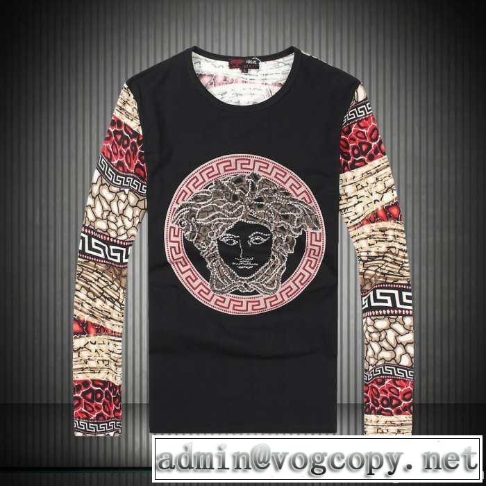 欧米韓流 2014秋冬 versace ヴェルサーチ 長袖tシャツ 2色可選