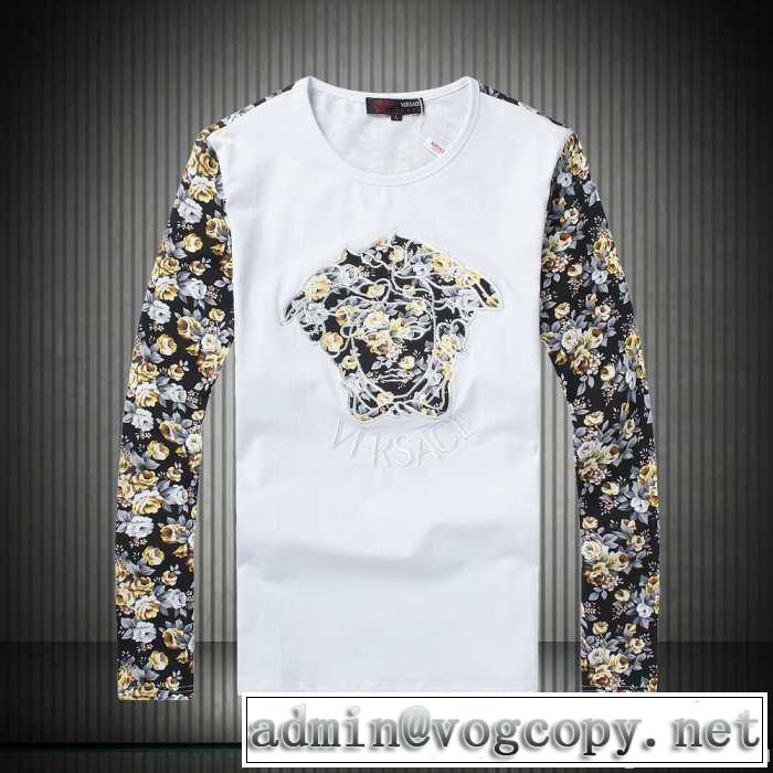2014秋冬 一味違うケーブル編みが魅力満点 versace ヴェルサーチ 長袖tシャツ 2色可選