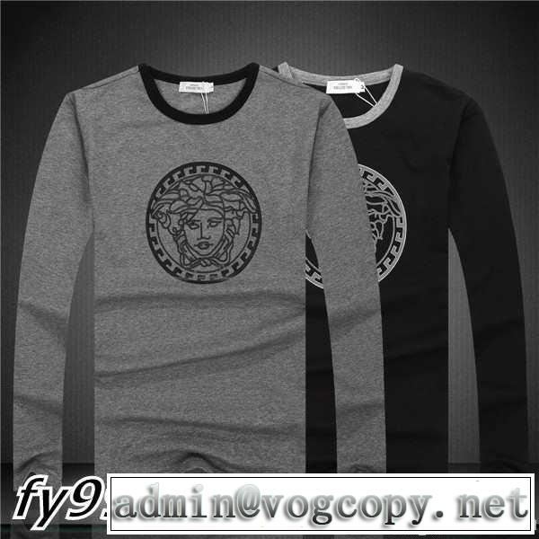 2014秋冬VERSACE ヴェルサーチ 高級感溢れるデザイン 長袖tシャツ 2色可選