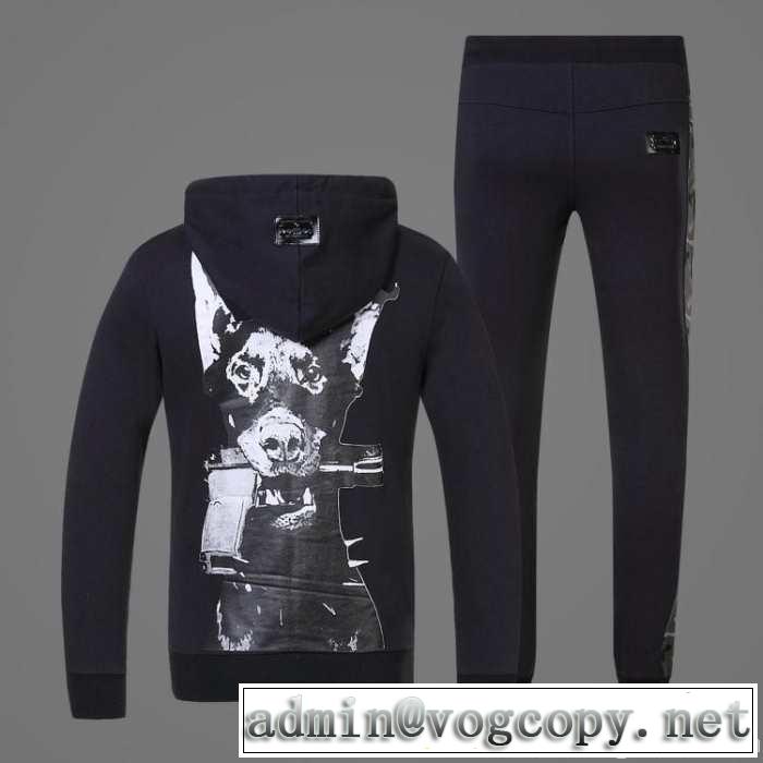 2014秋冬 大人気！philipp plein フィリッププレイン パーカー セットアップ上下 3色可選