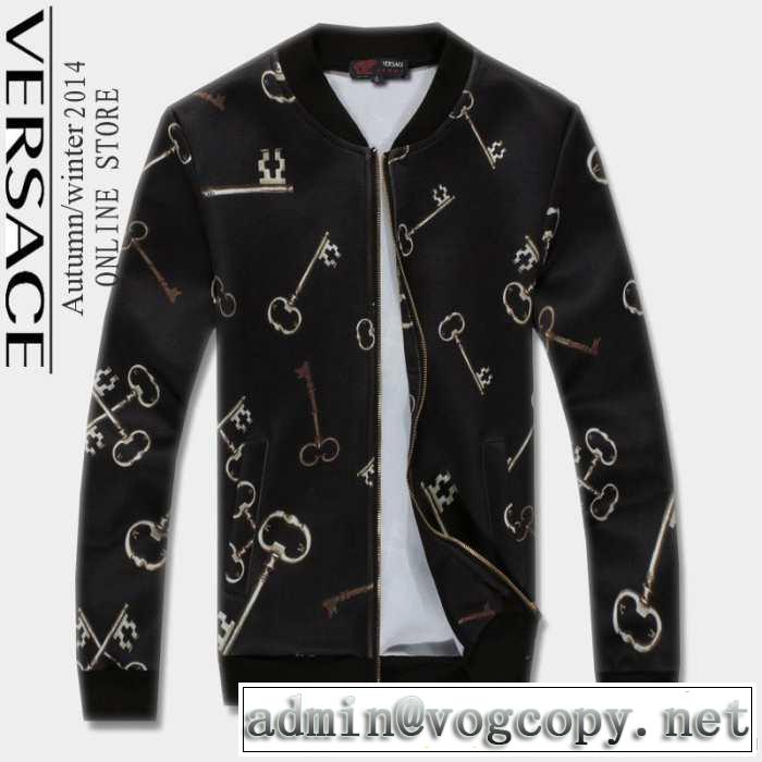 超人気美品◆ 2014秋冬 versace ヴェルサーチ ブルゾン 総柄 程よい厚み