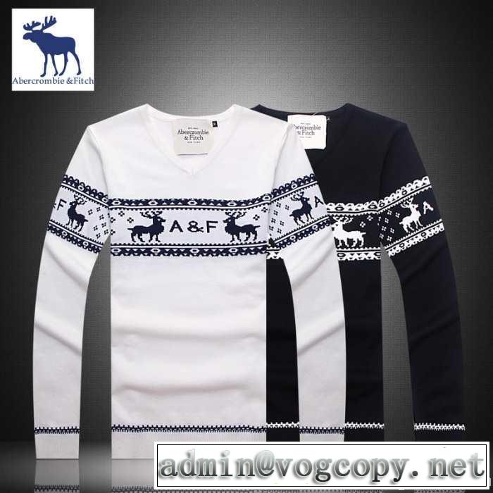 2014秋冬 abercrombie & fitch アバクロンビー&フィッチ 大人気☆new!! vネック ニットセーター 2色可選