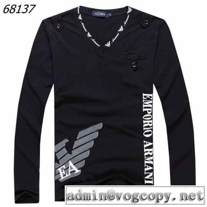 2014秋冬 超人気美品 armani アルマーニ vネック 長袖 tシャツ 3色可選