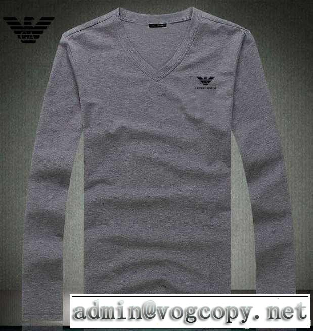 2014秋冬 超人気美品◆ armani アルマーニ vネック 長袖 tシャツ 3色可選