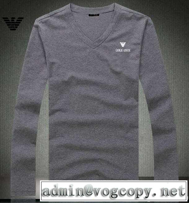 2014秋冬 armani アルマーニ sale開催 vネック 長袖 tシャツ 3色可選