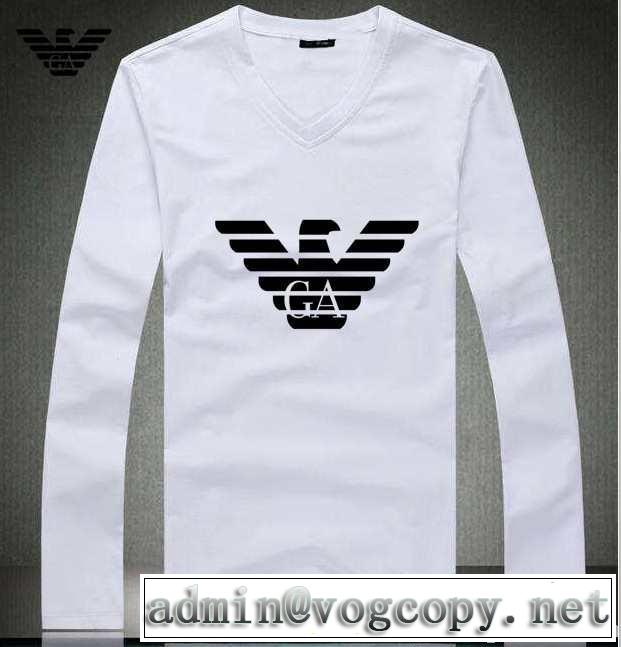 2014秋冬 armani アルマーニ 美品！vネック 長袖 tシャツ 3色可選