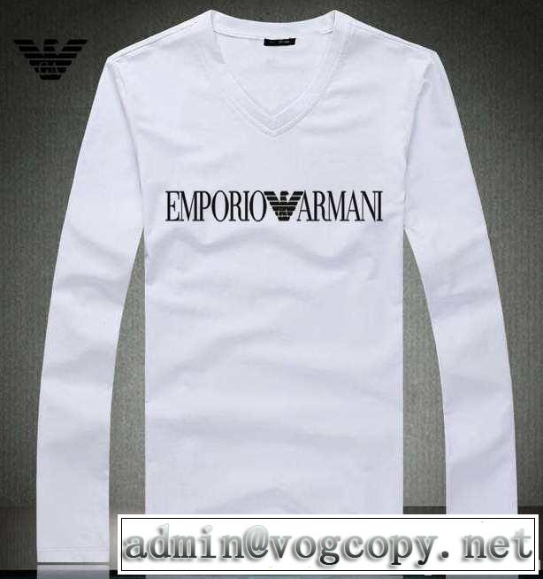 2014秋冬 armani アルマーニ めちゃくちゃお得 vネック 長袖 tシャツ 3色可選