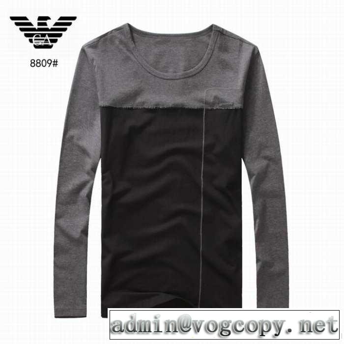 2014秋冬 armani アルマーニ 大特価 uネック 長袖 tシャツ 3色可選
