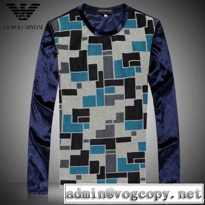 2014秋冬 armani アルマーニ 高級感溢れるデザイン 長袖 tシャツ