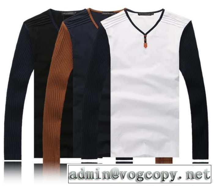 2014秋冬 人気激売れ armani アルマーニ vネック 長袖 tシャツ 3色可選