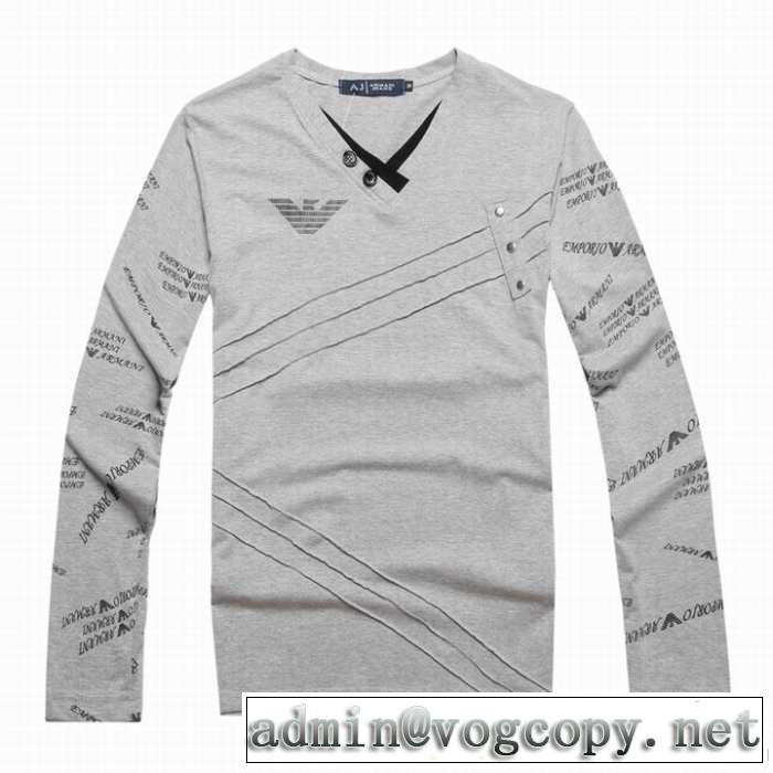 2014秋冬 売れ筋！armani アルマーニ vネック 長袖 tシャツ