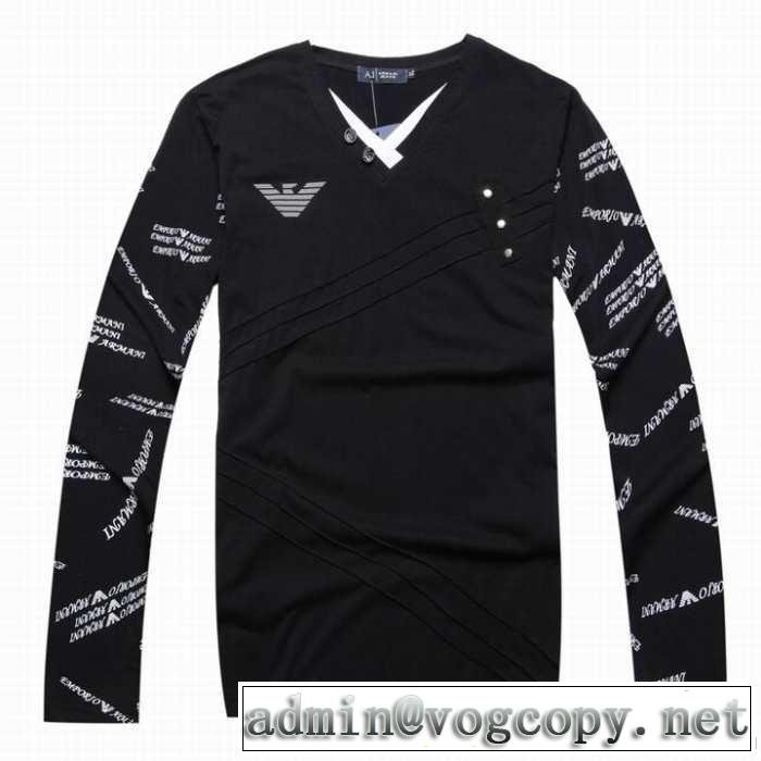 2014秋冬 美品！armani アルマーニ vネック 長袖 tシャツ