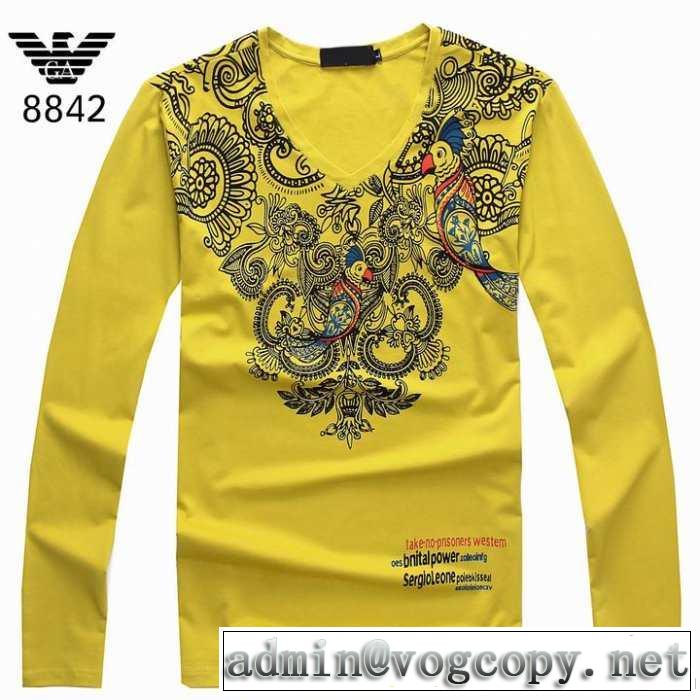 2014秋冬 抜群の雰囲気が作れる! armani アルマーニ vネック 長袖 tシャツ 2色可選