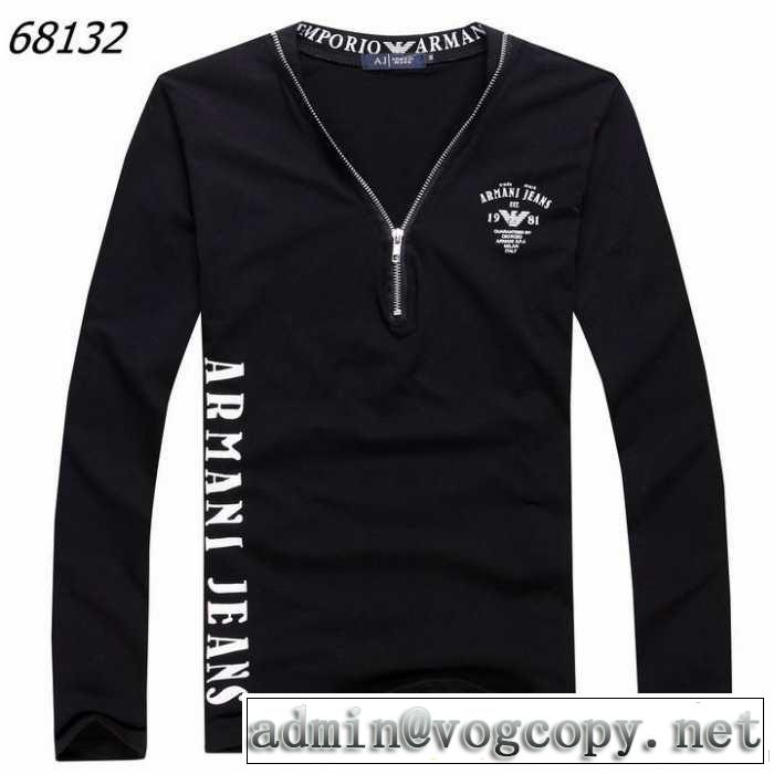 2014秋冬 大特価 armani アルマーニ ファスナー式 長袖 tシャツ 2色可選