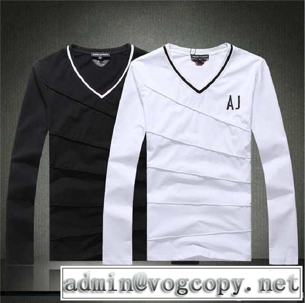 2014秋冬 完売品！ armani アルマーニ vネック 長袖 tシャツ 2色可選