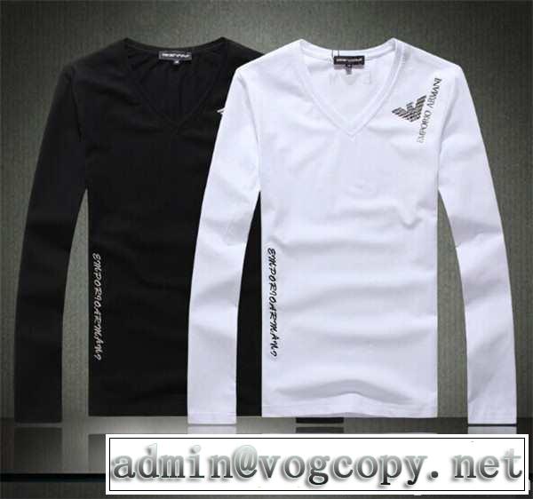 2014秋冬 新入荷 armani アルマーニ vネック 長袖 tシャツ 2色可選